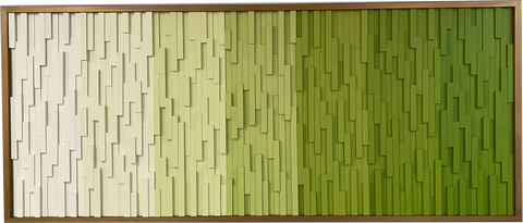 Wood Wall Art Modern Sculpture, Greens "Ombre"