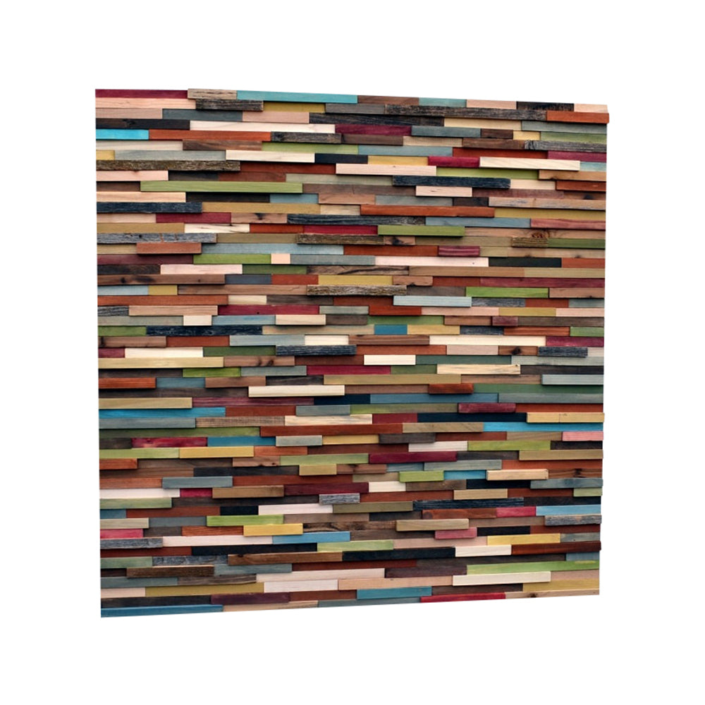 Wood Wall Art - Reclaimed Wood Art Sculpture - Modern Wall 3D Art - 40x40 - Modern Textures