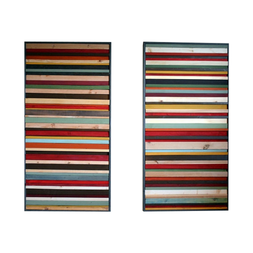 Wood Wall Art - Wood Sculpture - 24x48 Set (2 pcs) - Modern Textures