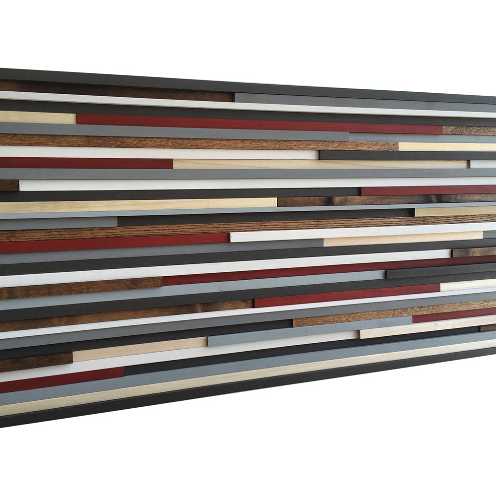 Wood Wall Art - Reclaimed Wood Art Sculpture - Modern Wall Art/Abstract Painting on Wood 18x46 - Modern Textures