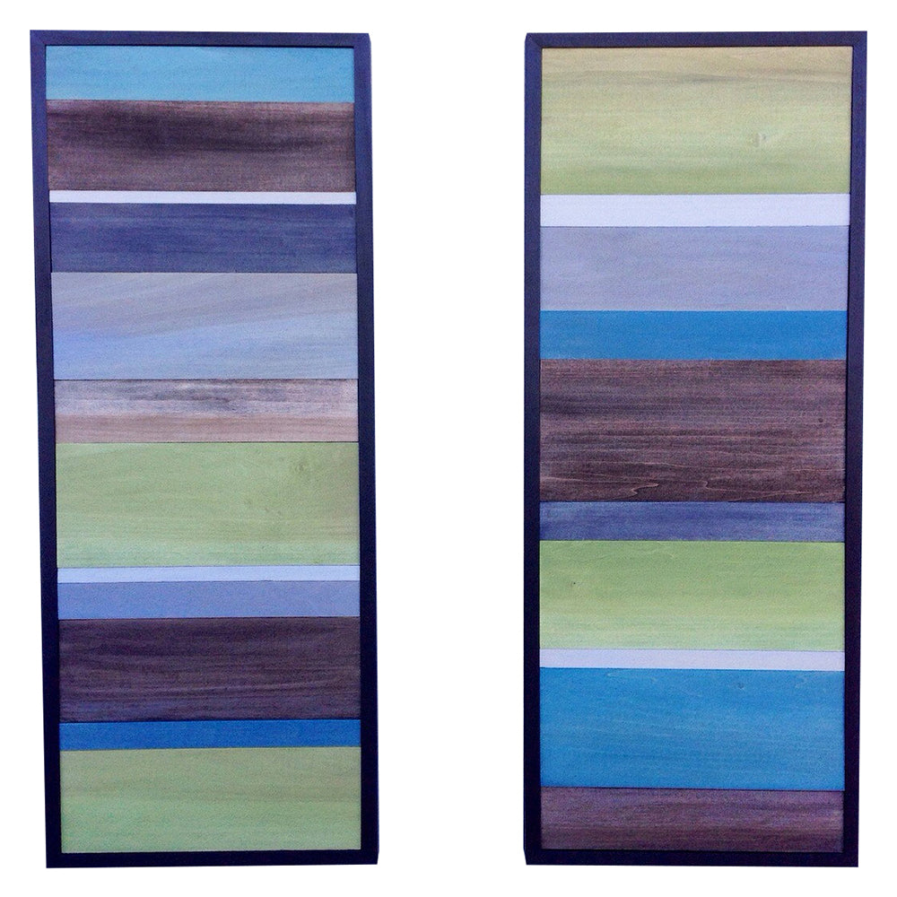 Wood Wall Art - Wood Art - Reclaimed Wood Art - 16x40 set - Modern Textures