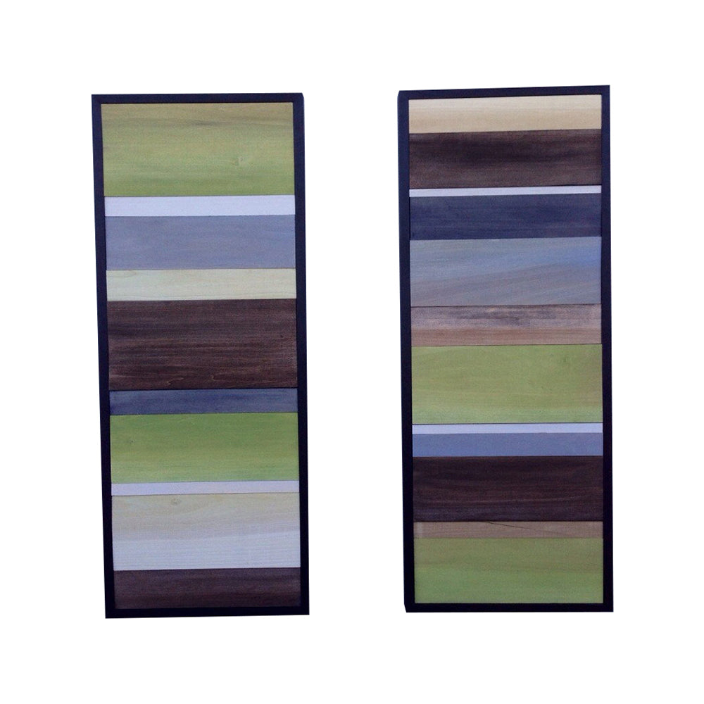 Wood Wall Art - Wood Art - Reclaimed Wood Art - Color Block Collection - 16x40 set - Modern Textures