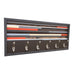 Coat Rack with Hooks - Key/Umbrella Hanger - Wood Wall Art 12x27 - Modern Textures