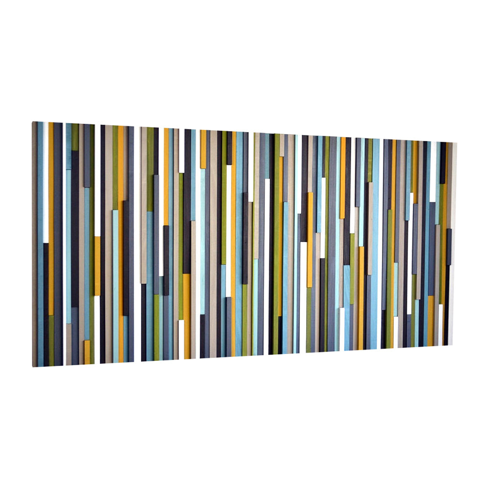 Wood Wall Art Sculpture - 3D Art - Headboard - 36x72 - Modern Textures