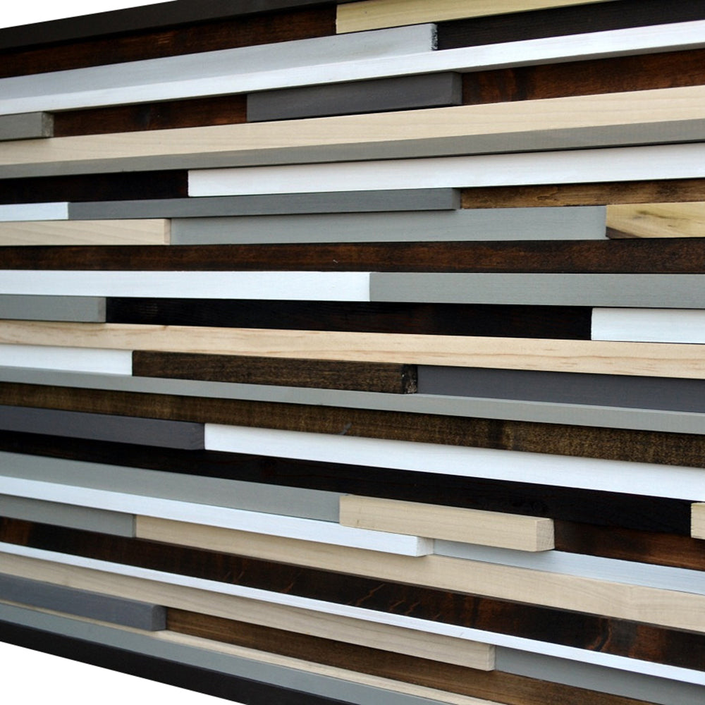 Wood Sculpture - Queen Headboard - Wood Wall Art - 20x64 - Modern Textures