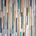 Wood Sculpture Wall Art - 3D Art - 24x24- White and turquoise - Modern Textures