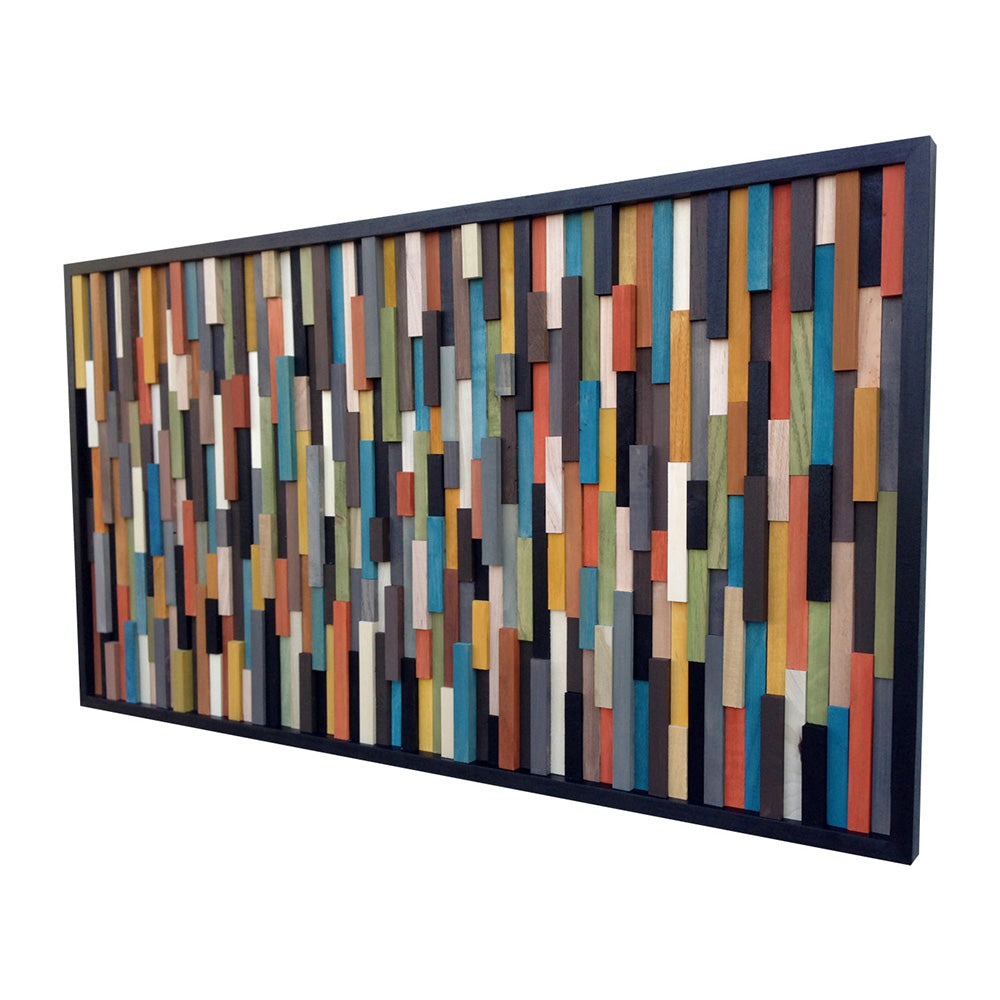 Wood Wall Art - Wood Art Sculpture - Reclaimed Wood Art - Modern Wall Art/Abstract Painting on Wood - 24x48 - Modern Textures