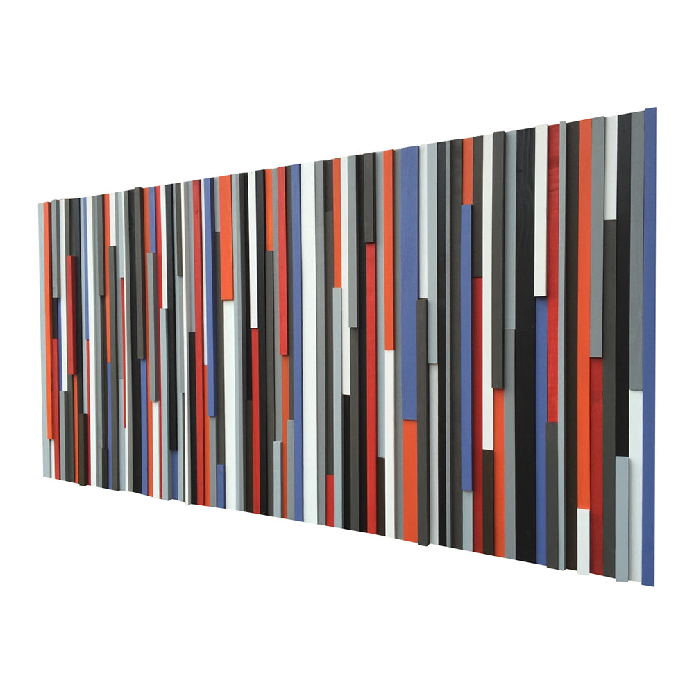 Queen Headboard - Wood Wall Art - Reclaimed Wood Art - Wood Sculpture - 60x30 - Modern Textures