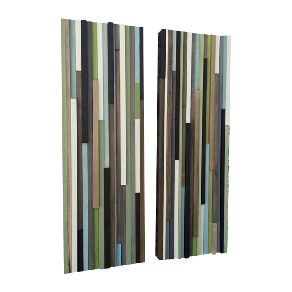 Wood Wall Art - Wood Art - Reclaimed Wood Art - 12x36 Set - Earthy Neutrals - Modern Textures