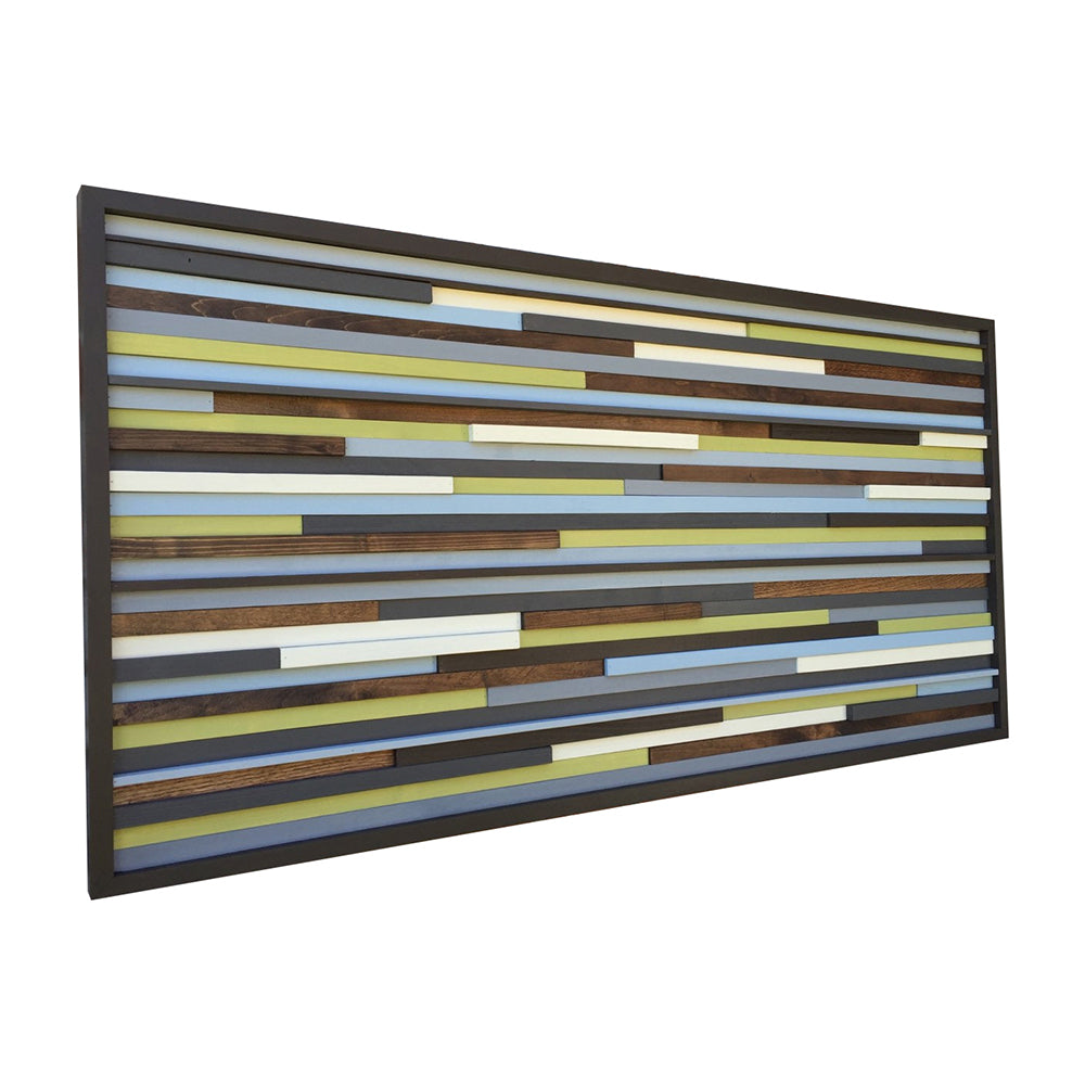 Wood Wall Art - Reclaimed Wood Art Sculpture - Modern Wall Art/Abstract Painting on Wood 48x24 - Modern Textures