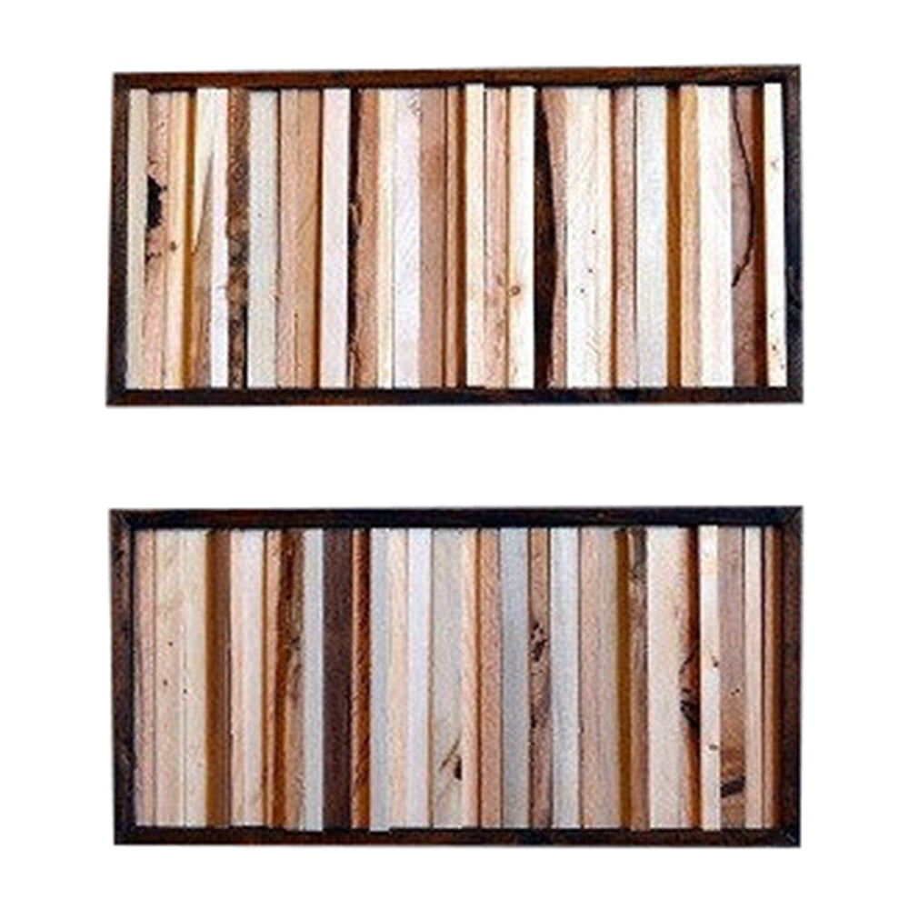 Wood Wall Art/Sculpture Wall Art - 8 x 16 - Framed Set - Modern Textures