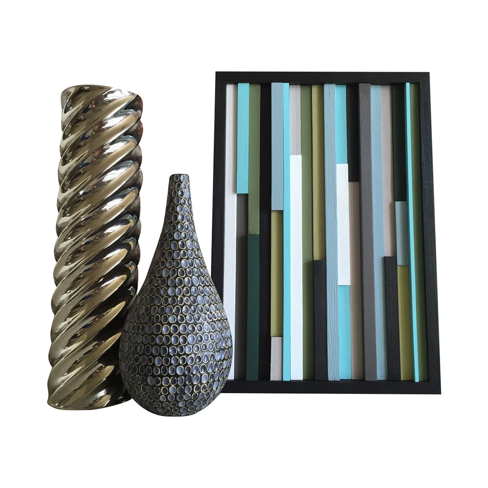 Wood Sculpture Wall Art - Recycled Wood - 3D Art - 12x20 - Modern Textures