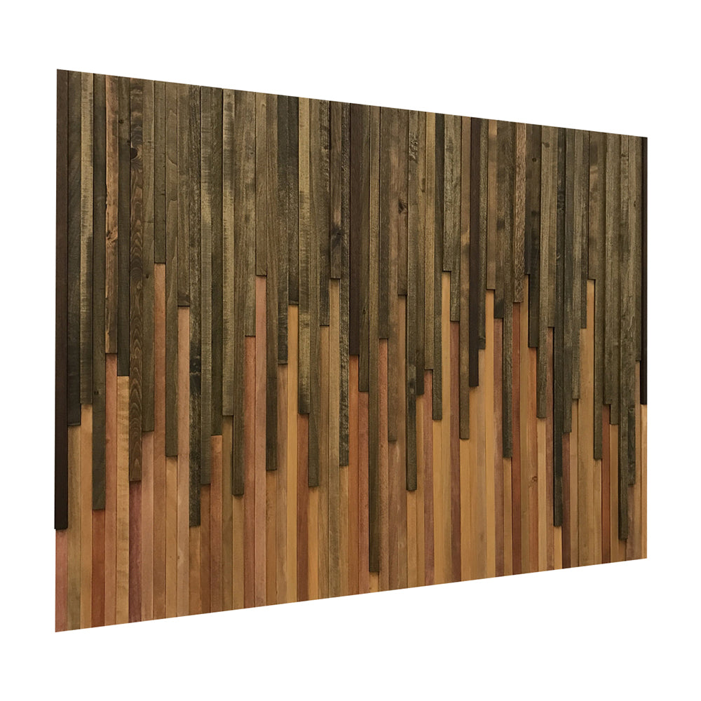 Wall Art - Wood Wall Art - Rustic Wood Sculpture Wall Installation 46X36 - Modern Textures