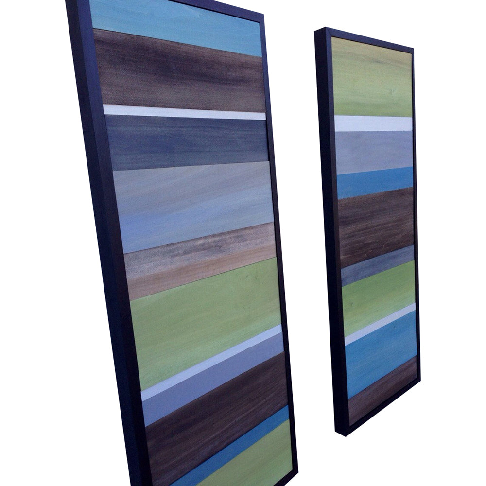 Wood Wall Art - Wood Art - Reclaimed Wood Art - 16x40 set - Modern Textures