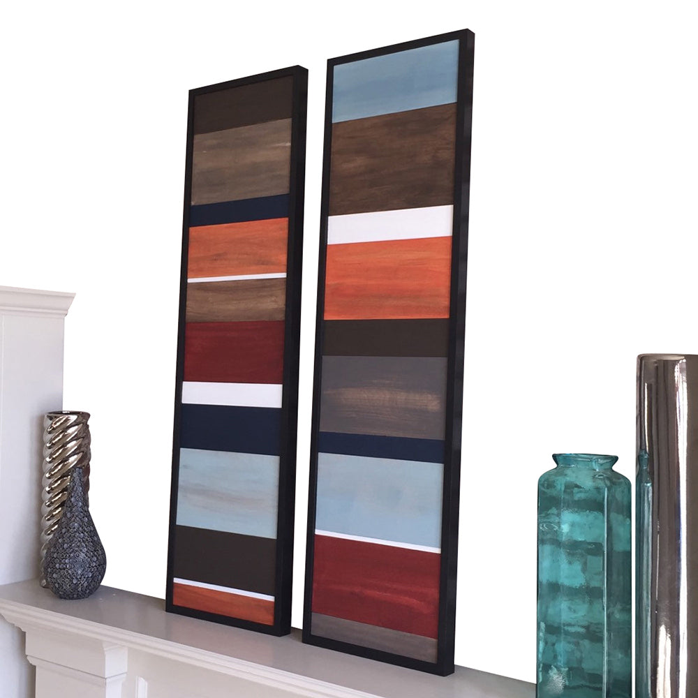 Wood Wall Art - Wood Art - Reclaimed Wood Art - Color Block Collection - 16x40 set - Modern Textures