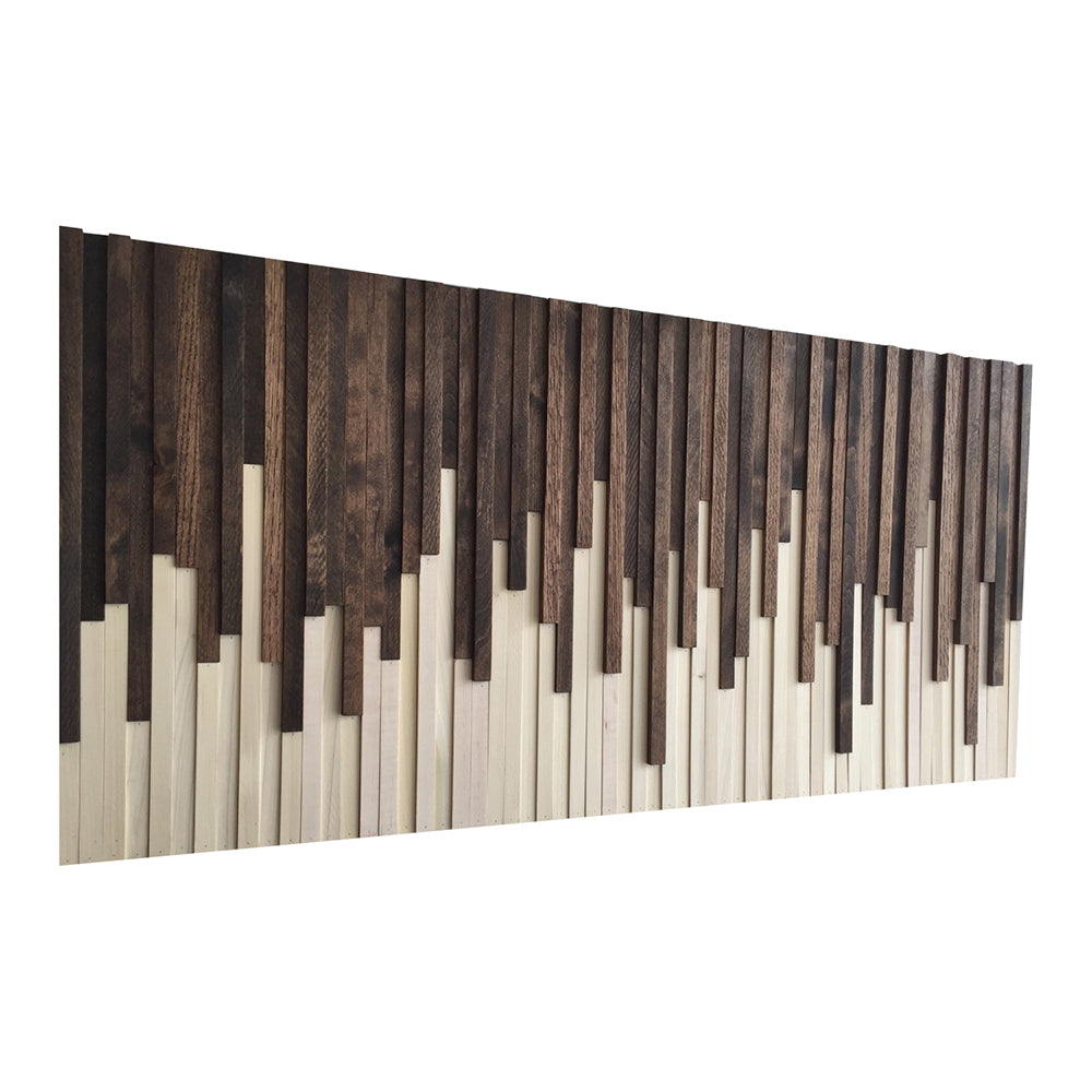Wall Art - Wood Wall Art - Rustic Wood Sculpture Wall Installation 46X22 - Modern Textures