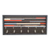 Coat Rack with Hooks - Key/Umbrella Hanger - Wood Wall Art 12x27 - Modern Textures