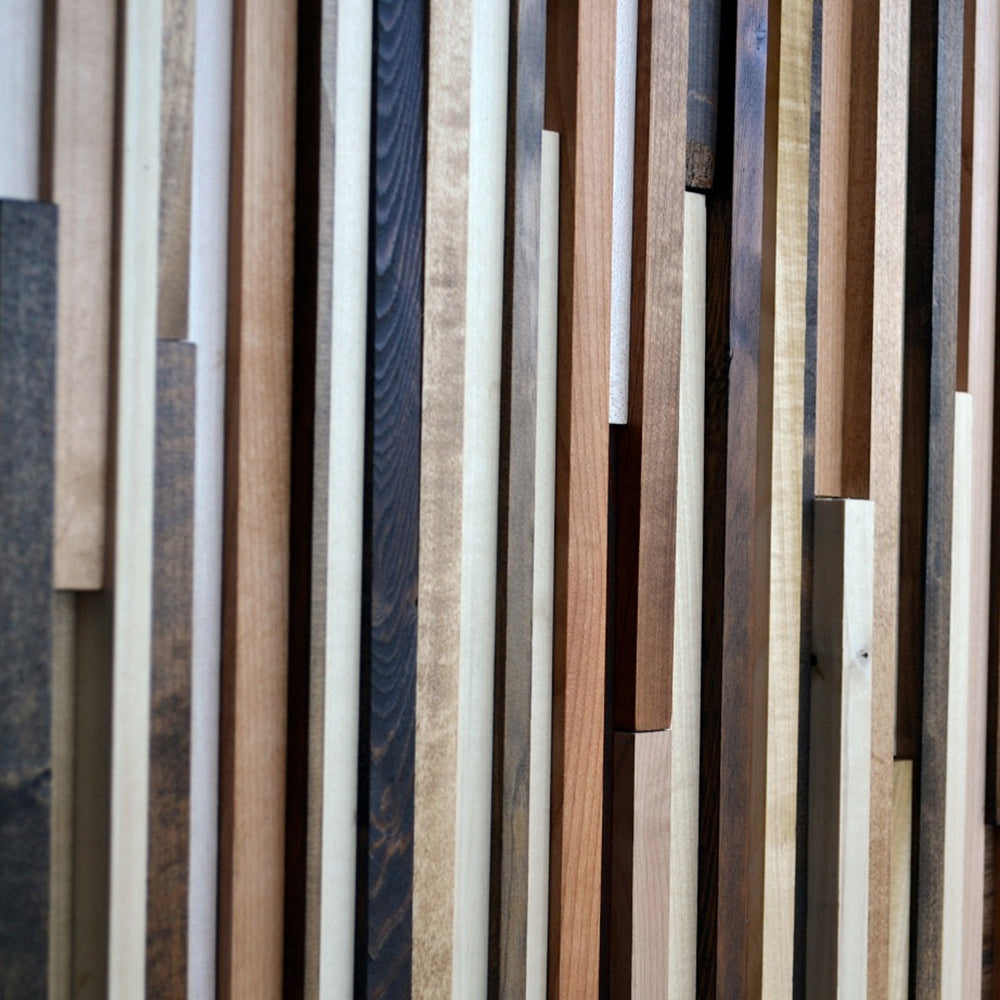 Wood Wall Art - 3D Art - Sculpture King Headboard - 36 x 78 - Modern Textures