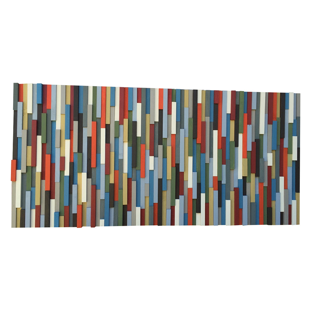 Wood Wall Art - Modern Reclaimed Wood Art Wall Sculpture- Abstract Painting on Wood - 24x50 - Modern Textures
