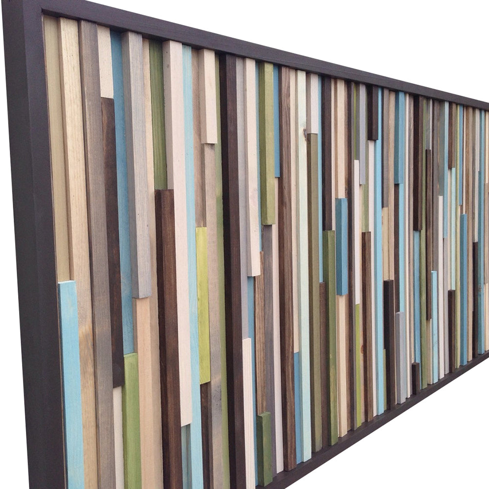 Wood Wall Art - Wood Wall Art - Reclaimed Wood Art Sculpture - Modern Wall Art 24x72 - Modern Textures