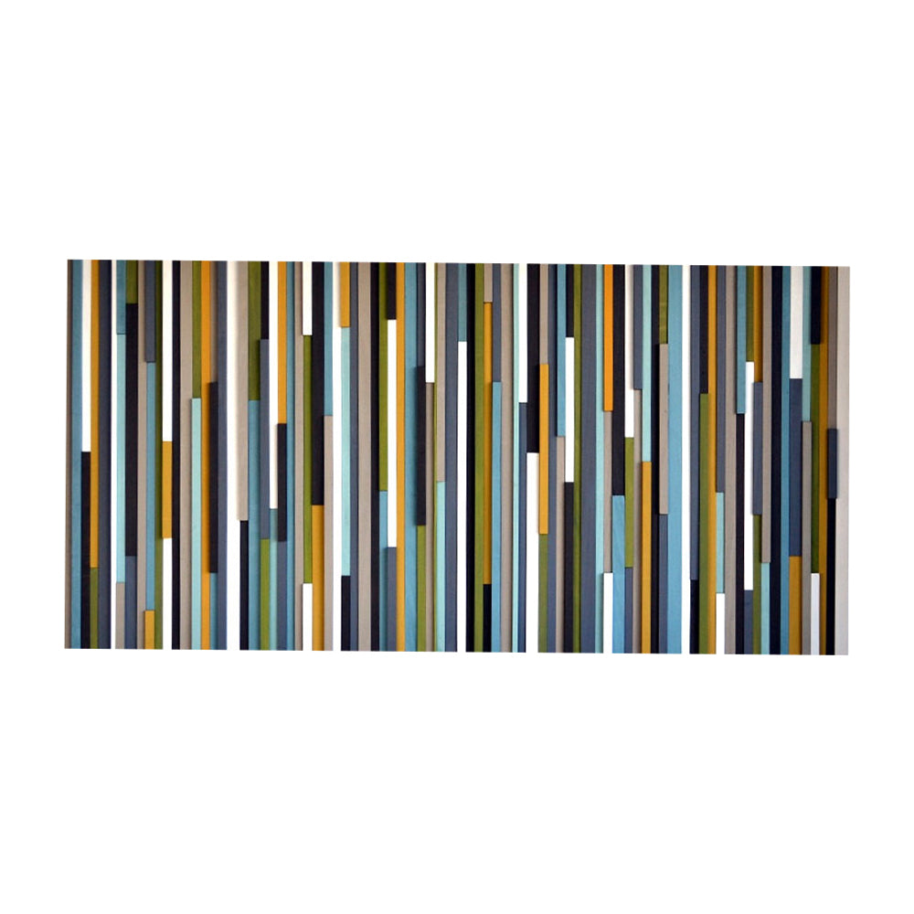 Wood Wall Art Sculpture - 3D Art - Headboard - 36x72 - Modern Textures