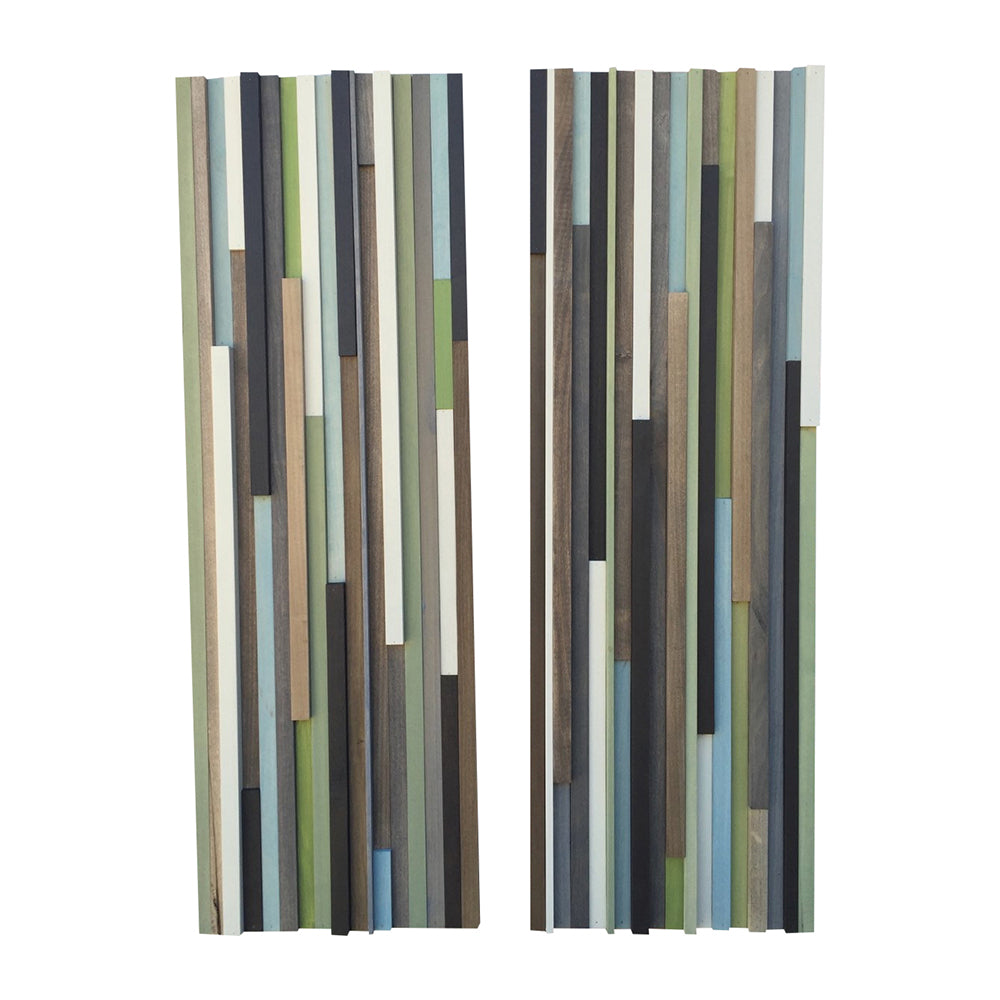 Wood Wall Art - Wood Art - Reclaimed Wood Art - 12x36 Set - Earthy Neutrals - Modern Textures