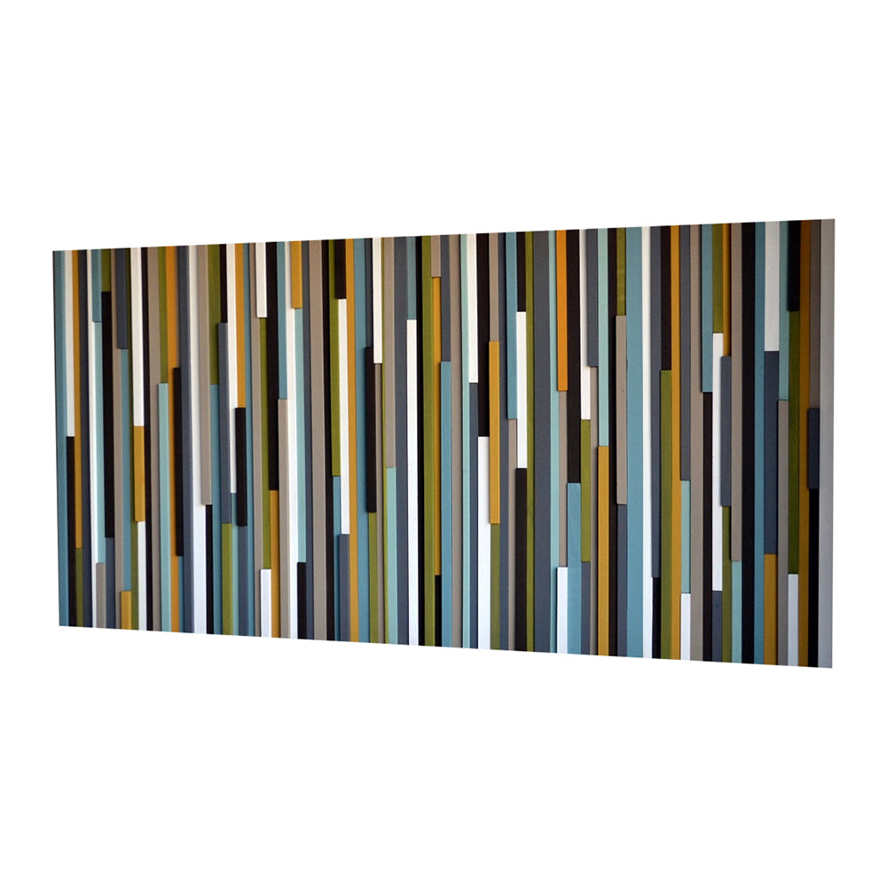 Wood Wall Art Sculpture - 3D Art - Headboard - 36x72 - Modern Textures