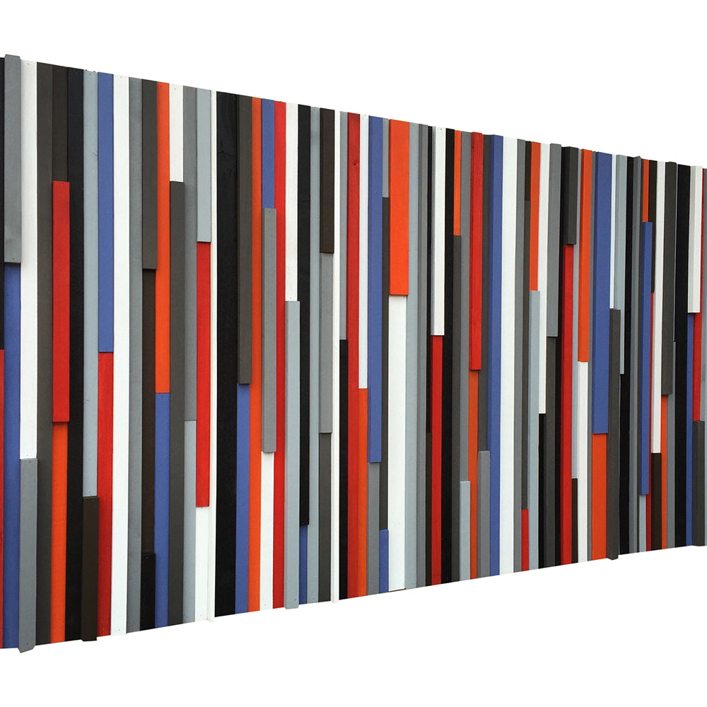 Queen Headboard - Wood Wall Art - Reclaimed Wood Art - Wood Sculpture - 60x30 - Modern Textures