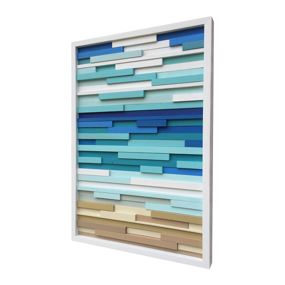 Wall Art - Wood Wall Art - Wood Sculpture - Modern Reclaimed Wood - Ocean 20x40 - Modern Textures