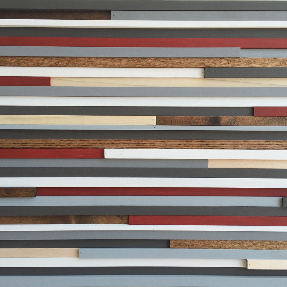 Wood Wall Art - Reclaimed Wood Art Sculpture - Modern Wall Art/Abstract Painting on Wood 18x46 - Modern Textures