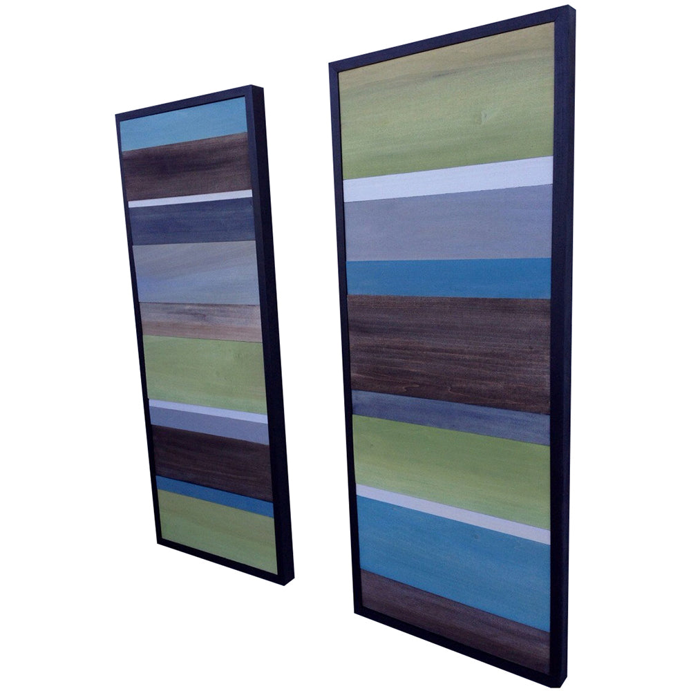 Wood Wall Art - Wood Art - Reclaimed Wood Art - 16x40 set - Modern Textures