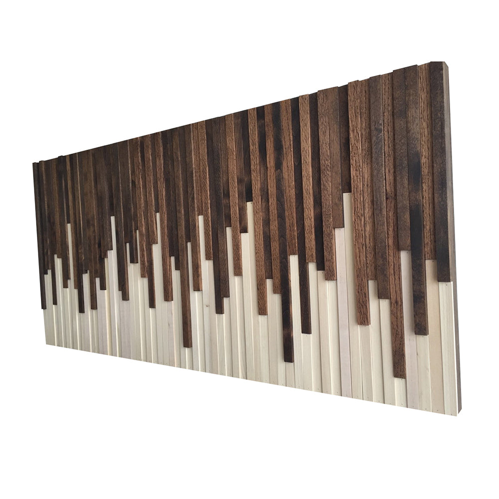 Wall Art - Wood Wall Art - Rustic Wood Sculpture Wall Installation 46X22 - Modern Textures