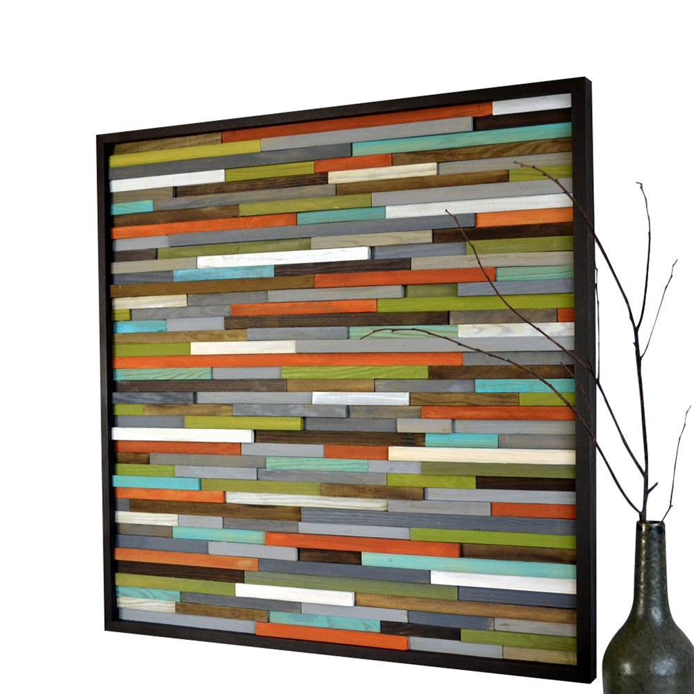 Wood Wall Art - Reclaimed Wood - Abstract Sculpture - 3D Art - 30x30 - Modern Textures