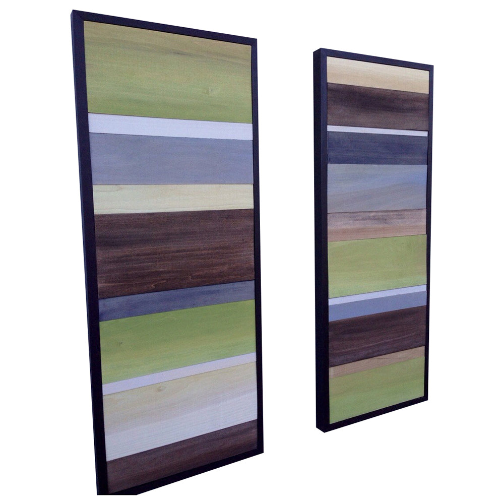 Wood Wall Art - Wood Art - Reclaimed Wood Art - Color Block Collection - 16x40 set - Modern Textures