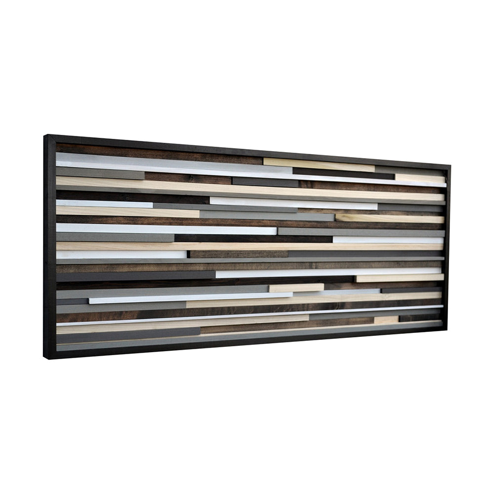 Wood Sculpture - Queen Headboard - Wood Wall Art - 20x64 - Modern Textures