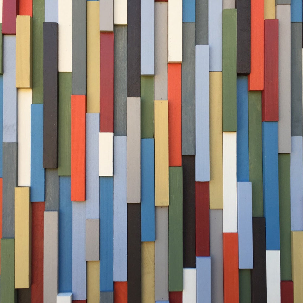 Wood Wall Art - Modern Reclaimed Wood Art Wall Sculpture- Abstract Painting on Wood - 24x50 - Modern Textures