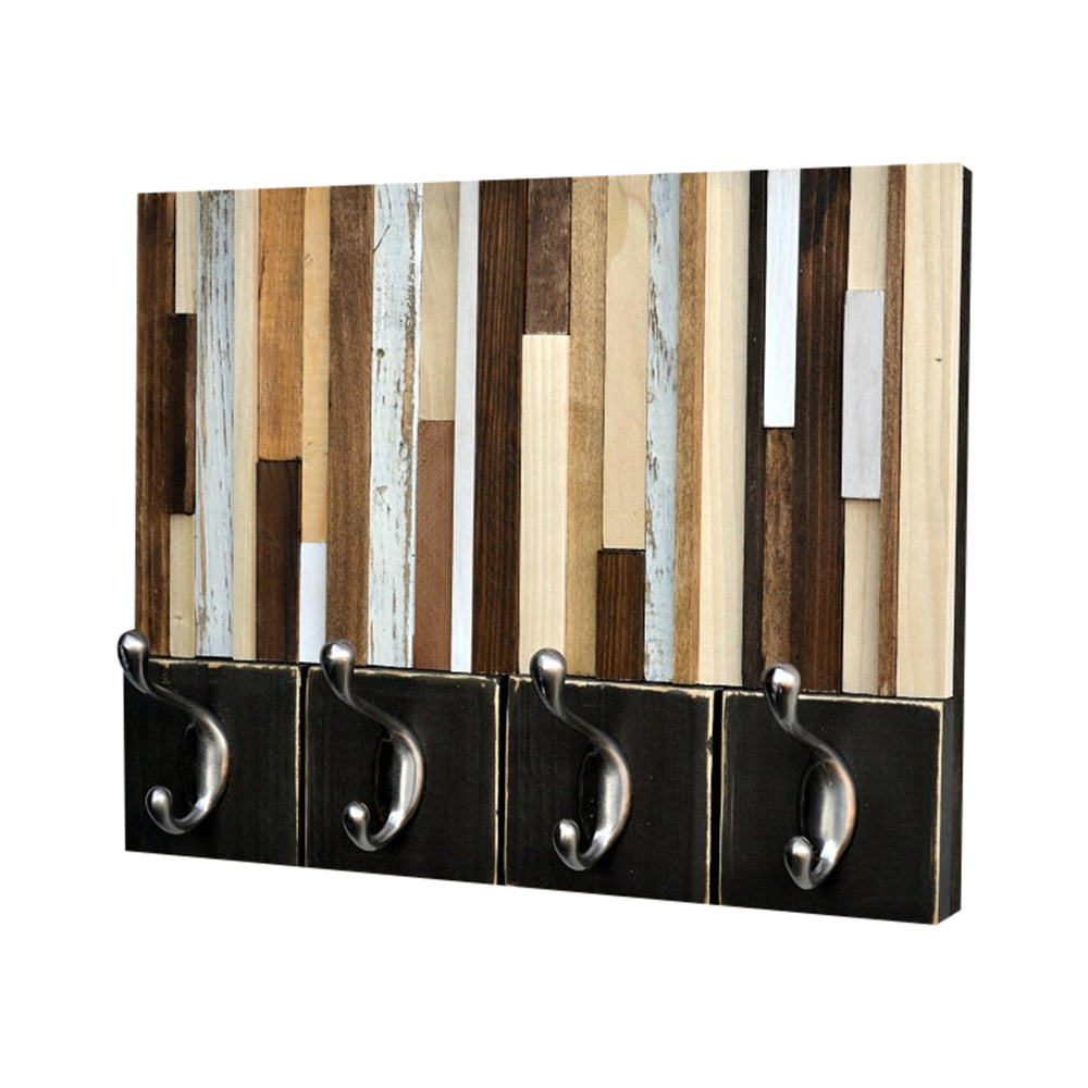 Coat Rack - Hang Keys and Dog Leashes - Reclaimed wood coat rack - 14x11 - Modern Textures