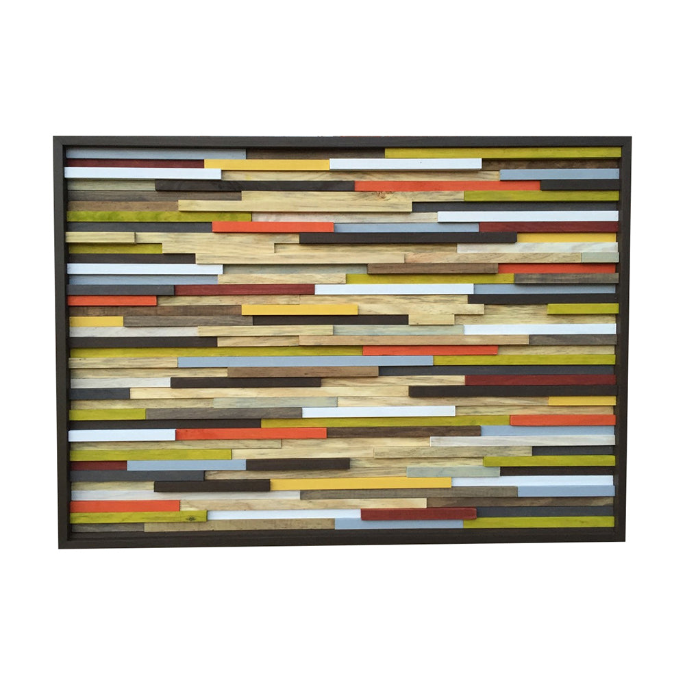 Wood Wall Art - Skinny Rectangles - Reclaimed Wood - Abstract Sculpture 42X30 - Modern Textures
