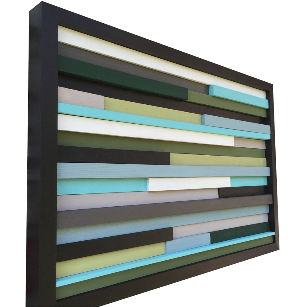 Wood Sculpture Wall Art - Recycled Wood - 3D Art - 12x20 - Modern Textures