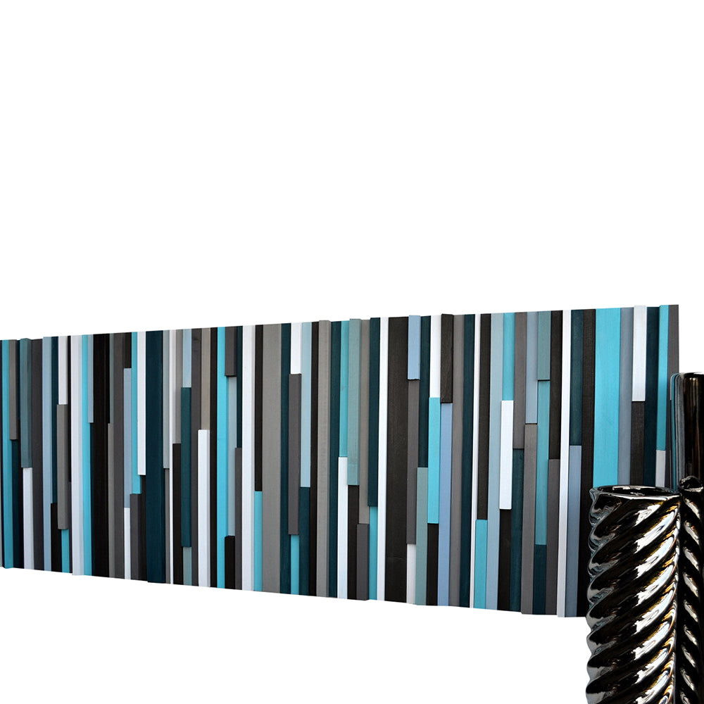 Wood Wall Art - Reclaimed Wood Art - 3D - Wall Art Sculpture 20X60 - Modern Textures