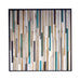 Wood Sculpture Wall Art - 3D Art - 24x24- White and turquoise - Modern Textures