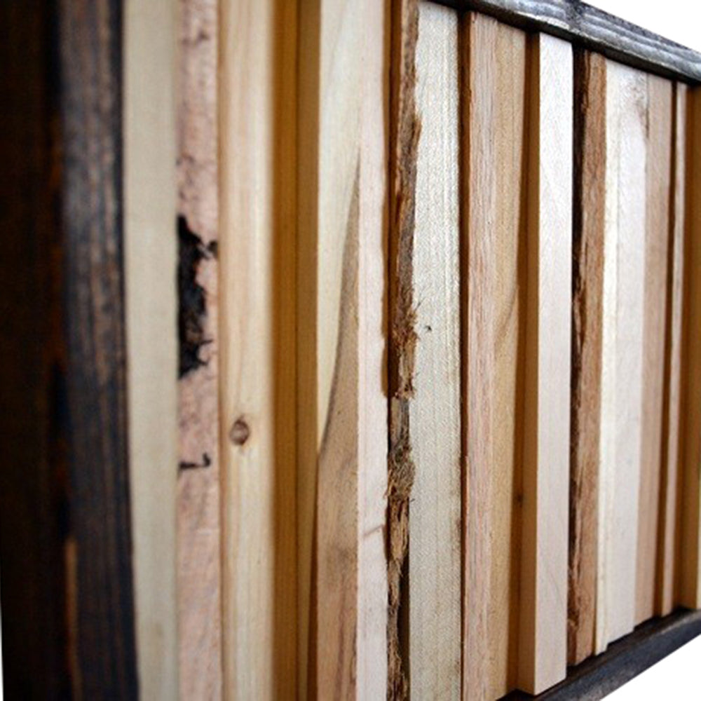 Wood Wall Art/Sculpture Wall Art - 8 x 16 - Framed Set - Modern Textures