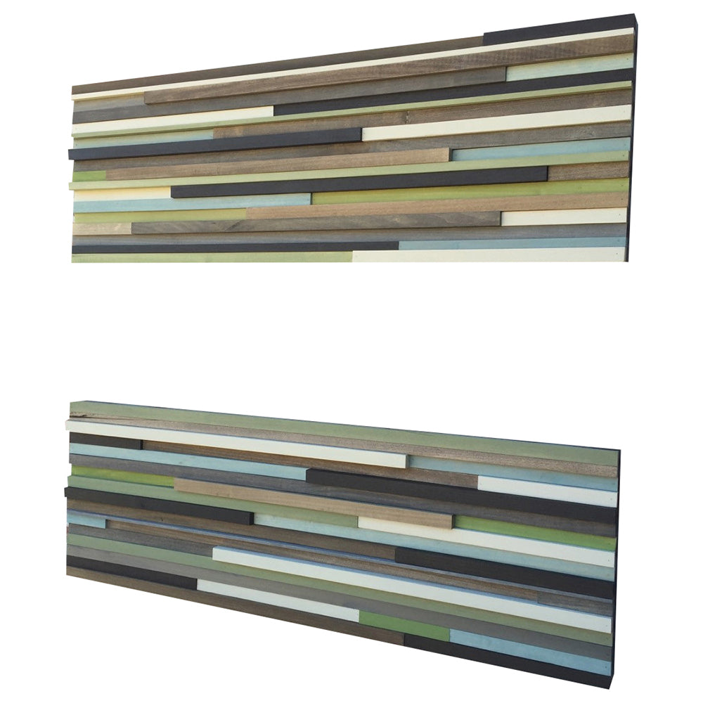 Wood Wall Art - Wood Art - Reclaimed Wood Art - 12x36 Set - Earthy Neutrals - Modern Textures