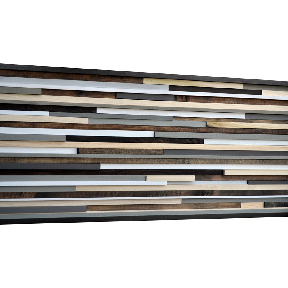 Wood Wall Art - Reclaimed Wood Art Sculpture - Modern Wall Art/Abstract Painting on Wood 18x46 - Modern Textures