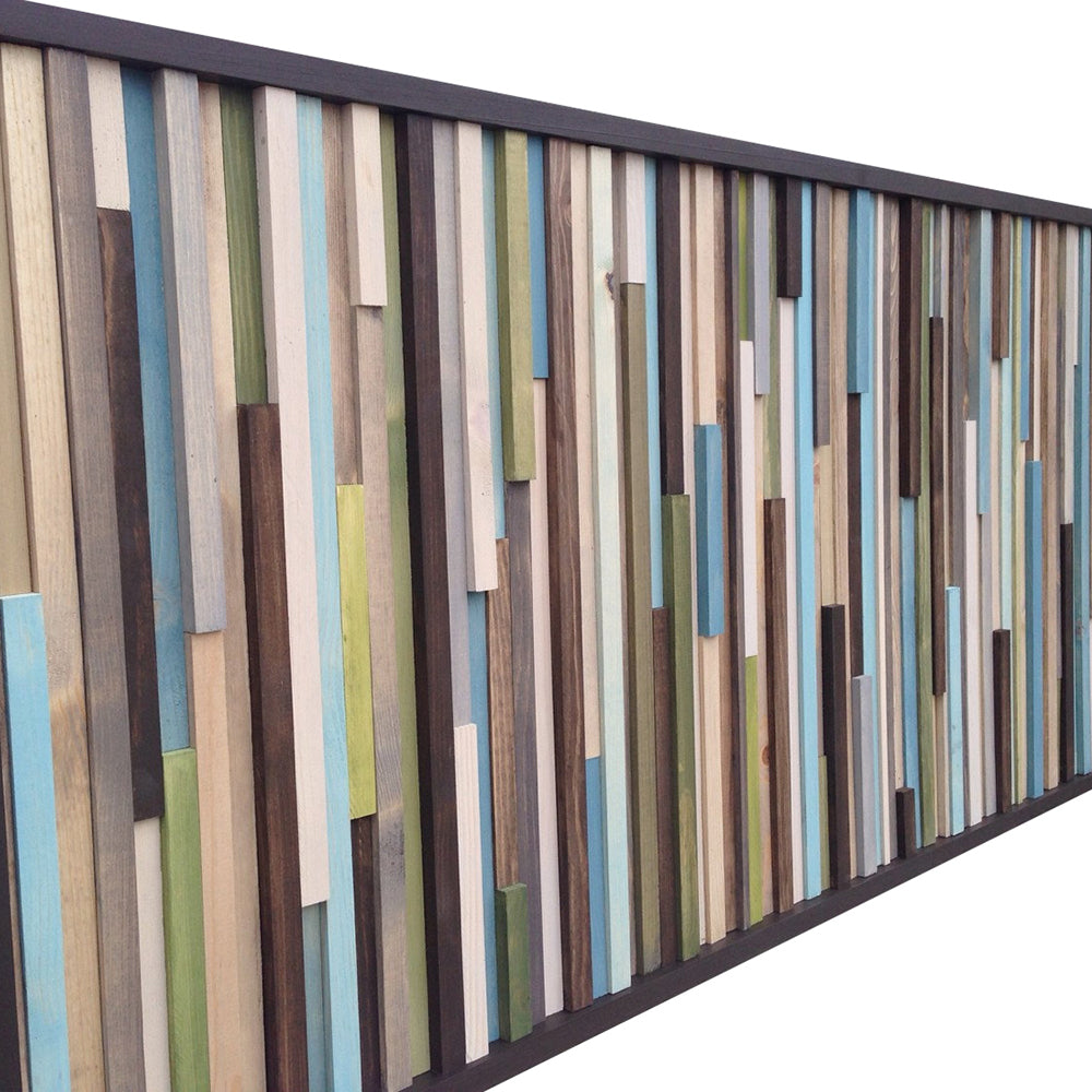 Wood Wall Art - Wood Wall Art - Reclaimed Wood Art Sculpture - Modern Wall Art 24x72 - Modern Textures
