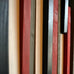 Wood Wall Art Wood Sculpture -  3D Art - Headboard - Red, Black, Gray & White - 36x72 - Modern Textures