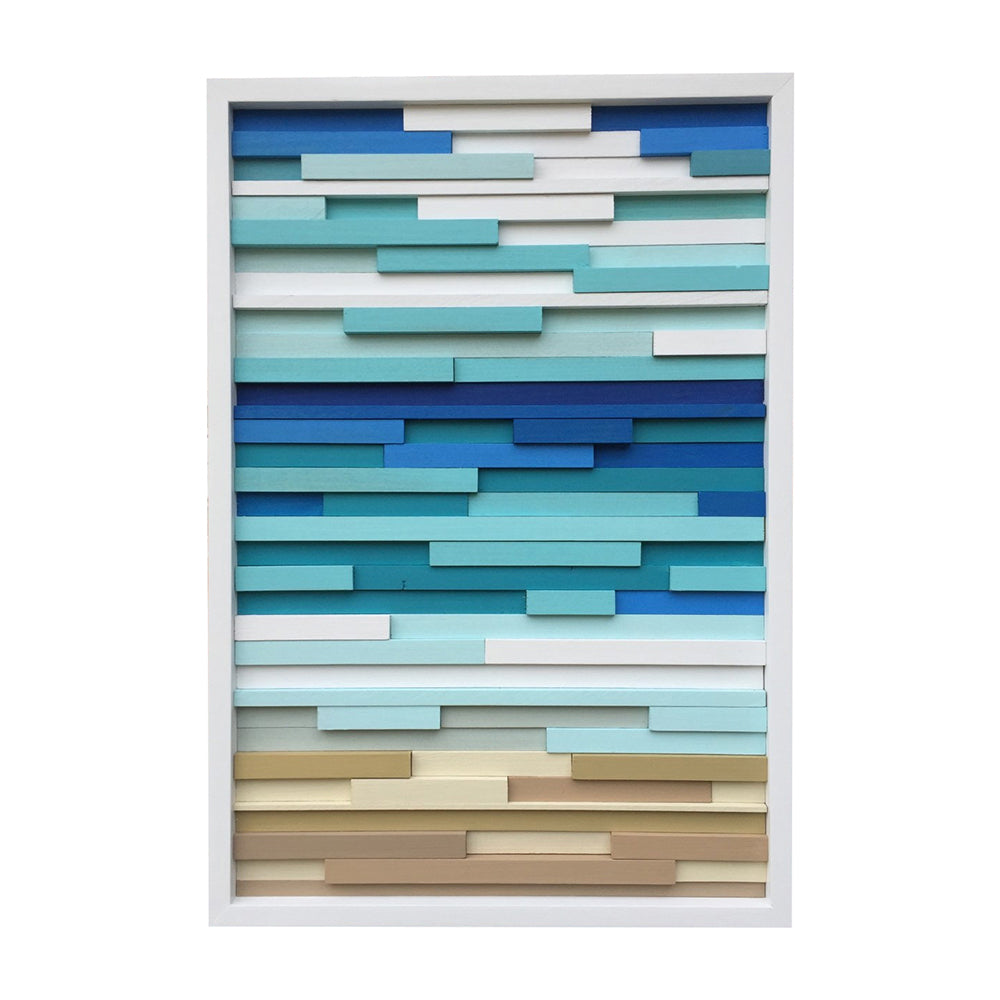 Wall Art - Wood Wall Art - Wood Sculpture - Modern Reclaimed Wood - Ocean 20x40 - Modern Textures