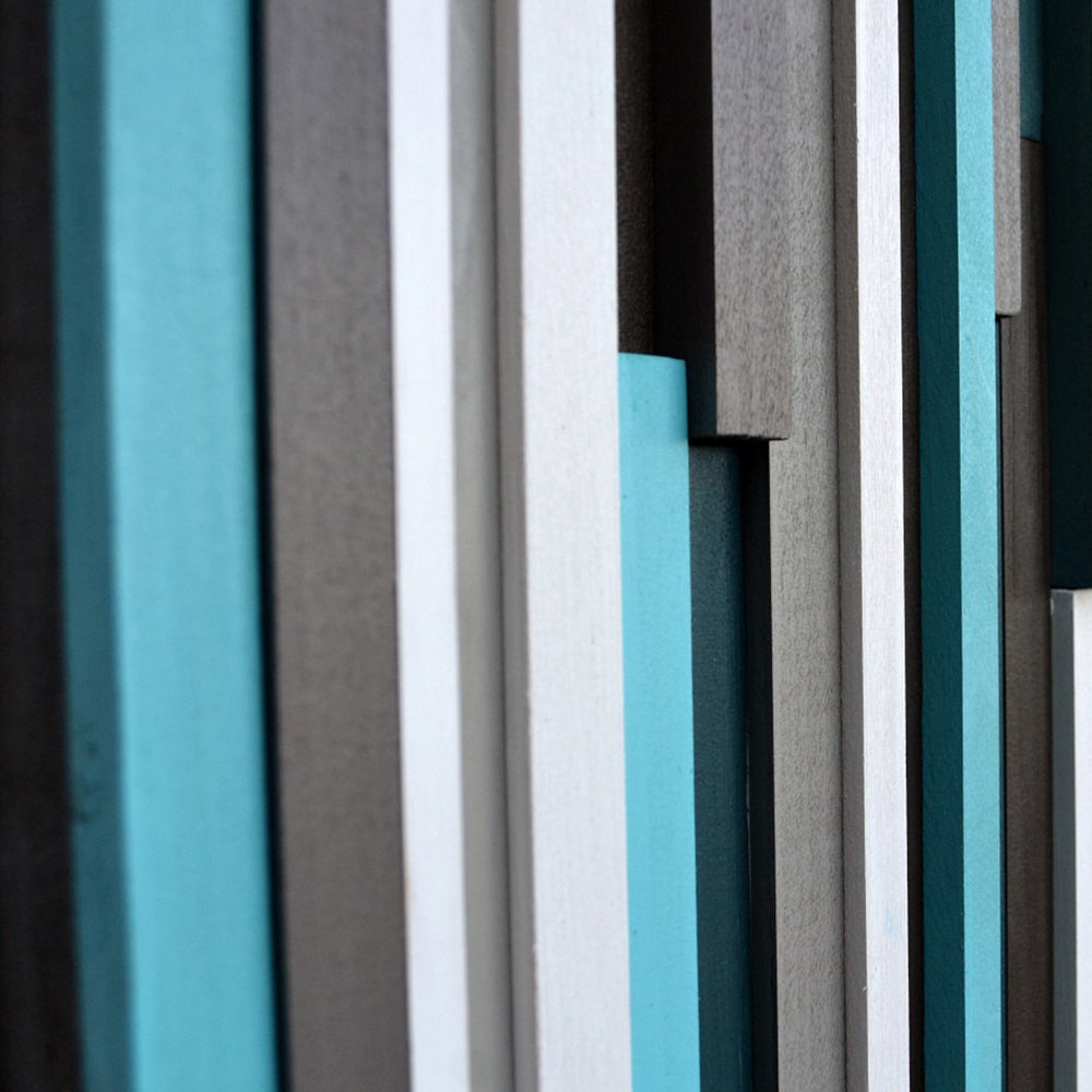 Wood Wall Art - Reclaimed Wood Art - 3D - Wall Art Sculpture 20X60 - Modern Textures