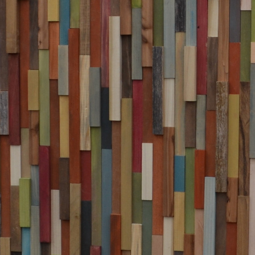 Wood Wall Art - Reclaimed Wood Art Sculpture - Modern Wall 3D Art - 40x40 - Modern Textures