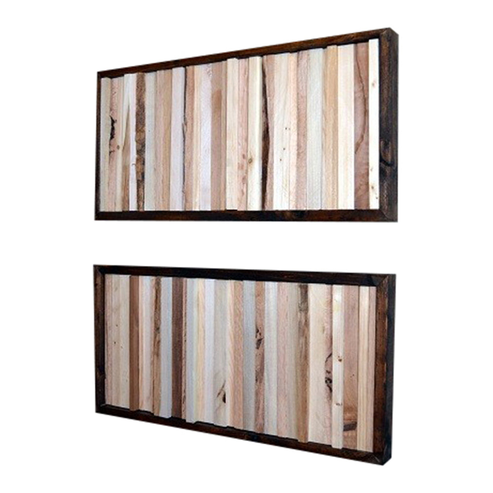 Wood Wall Art/Sculpture Wall Art - 8 x 16 - Framed Set - Modern Textures